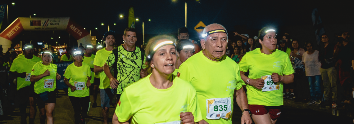 Corrida nocturna en Valdivia.