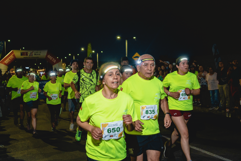 Corrida nocturna en Valdivia.