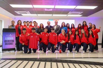 Grupo de deportistas escolares
