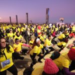 corrida nocturna en punta arenas personas ejercitandose