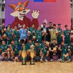 Premiaciones futsal grupo de deportistas posando para la foto