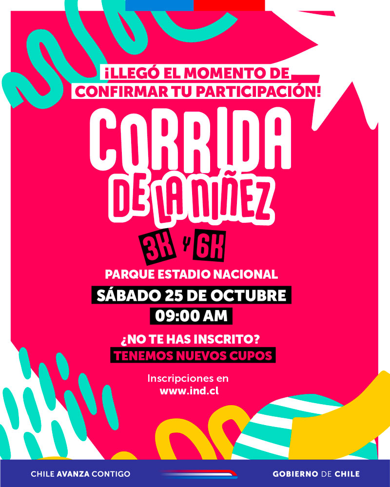 ilustracion que invita a participar a la corrida de la niñez