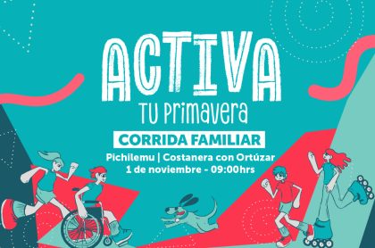 afiche con ilustraciones de personas haciendo deporte