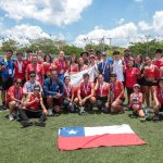 equipo participante de Chile celebra en los Sudamericanos