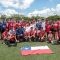 equipo participante de Chile celebra en los Sudamericanos